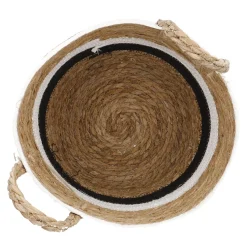 Korb Wasserhyazinthe, Schwarz/weiß/natur, 26 X 26 Cm