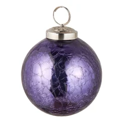 Kugel Craquele, Glatt/lila, 7.5 Cm