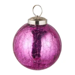 Kugel Craquele, Glatt/pink, 7.5 Cm
