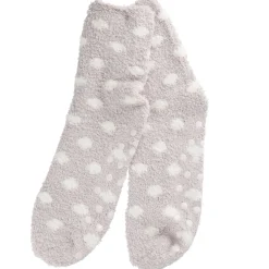 Kuschelsocken Anti-Rutsch, Punkte/flieder