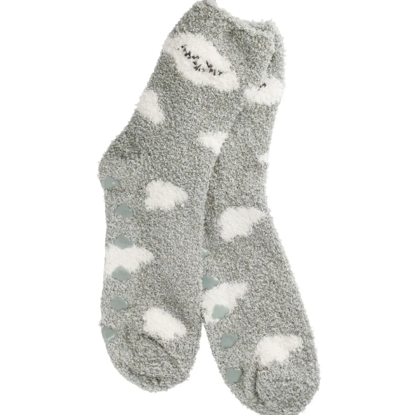 Kuschelsocken Anti-Rutsch, Wolke/grün