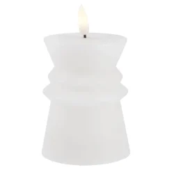 LED-Kerze Design, Eckig/weiß, 12 Cm