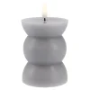 LED-Kerze Design, Rund/grau, 12 Cm