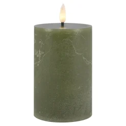 LED-Kerze Rustik, Waldgrün, 7.5 X 14.5 Cm