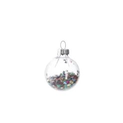 Mini-Kugel Schneeball, Flitter, 4 Cm