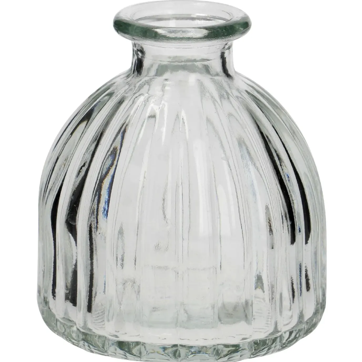Mini-Vase Rillen, Halbrund, 8 X 8.5 Cm