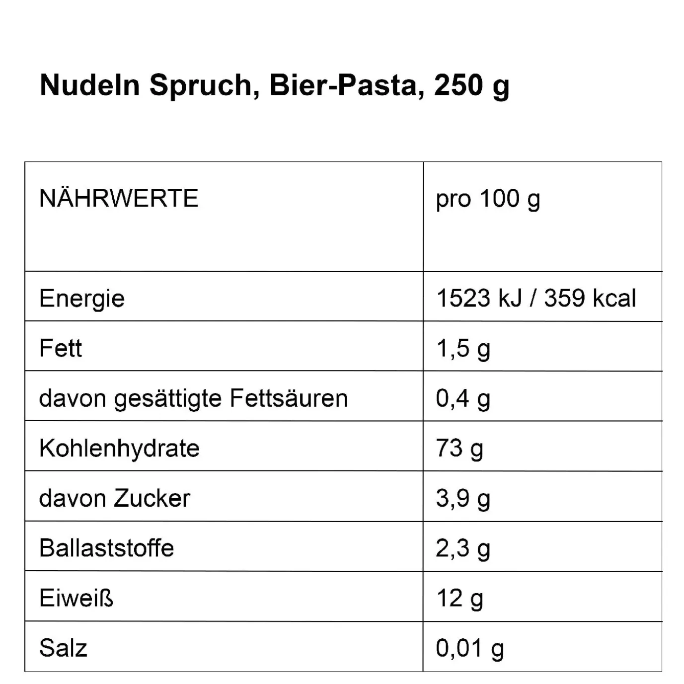 Nudeln Spruch, Bier-Pasta, 250 G