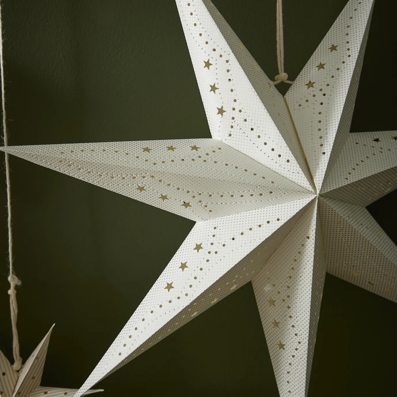 Papierstern, 60 Cm, Punkte/weiß-silber