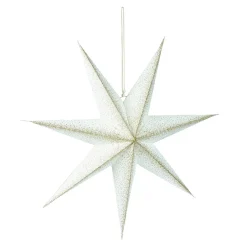 Papierstern, 60 Cm, Sprenkler, Weiß/champagner