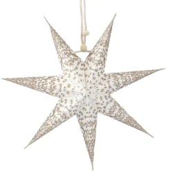 Papierstern Konfetti, Weiß/champagner, 18 Cm