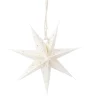 Papierstern Punkte, Weiß/gold, Streifen, 18 Cm
