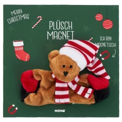 Plüschmagnet Xmas, Bär, 9 Cm