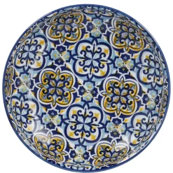 Schale China, Flach, Blau/gelb, 15 Cm