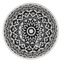Schale China, Groß, Schwarz/weiß, Orient