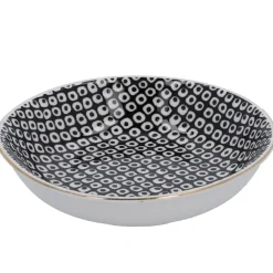 Schale China, Klein, Schwarz/weiß, Perlen