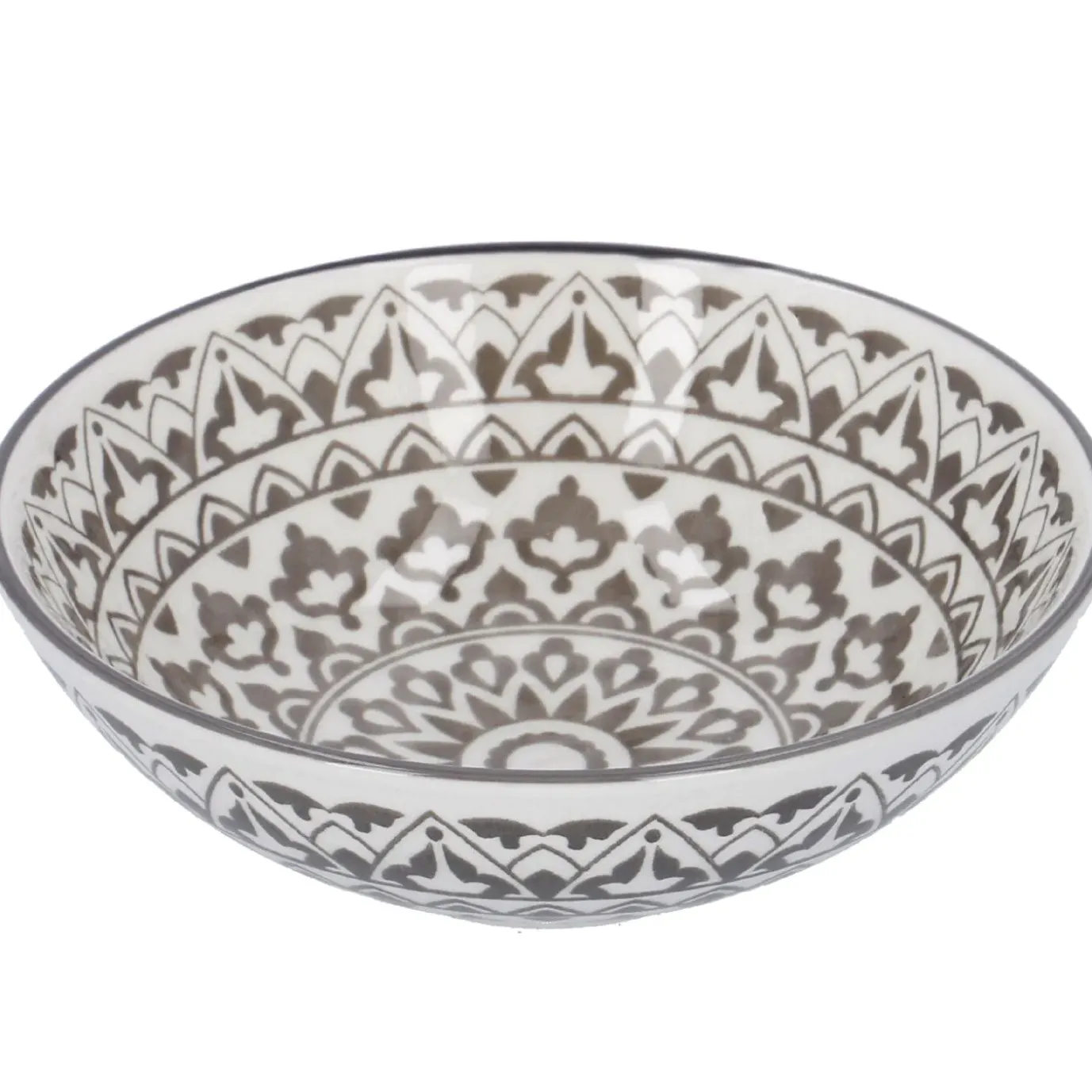 Schale China, Tief, Orient, Dunkelgrau/wss, 13 Cm