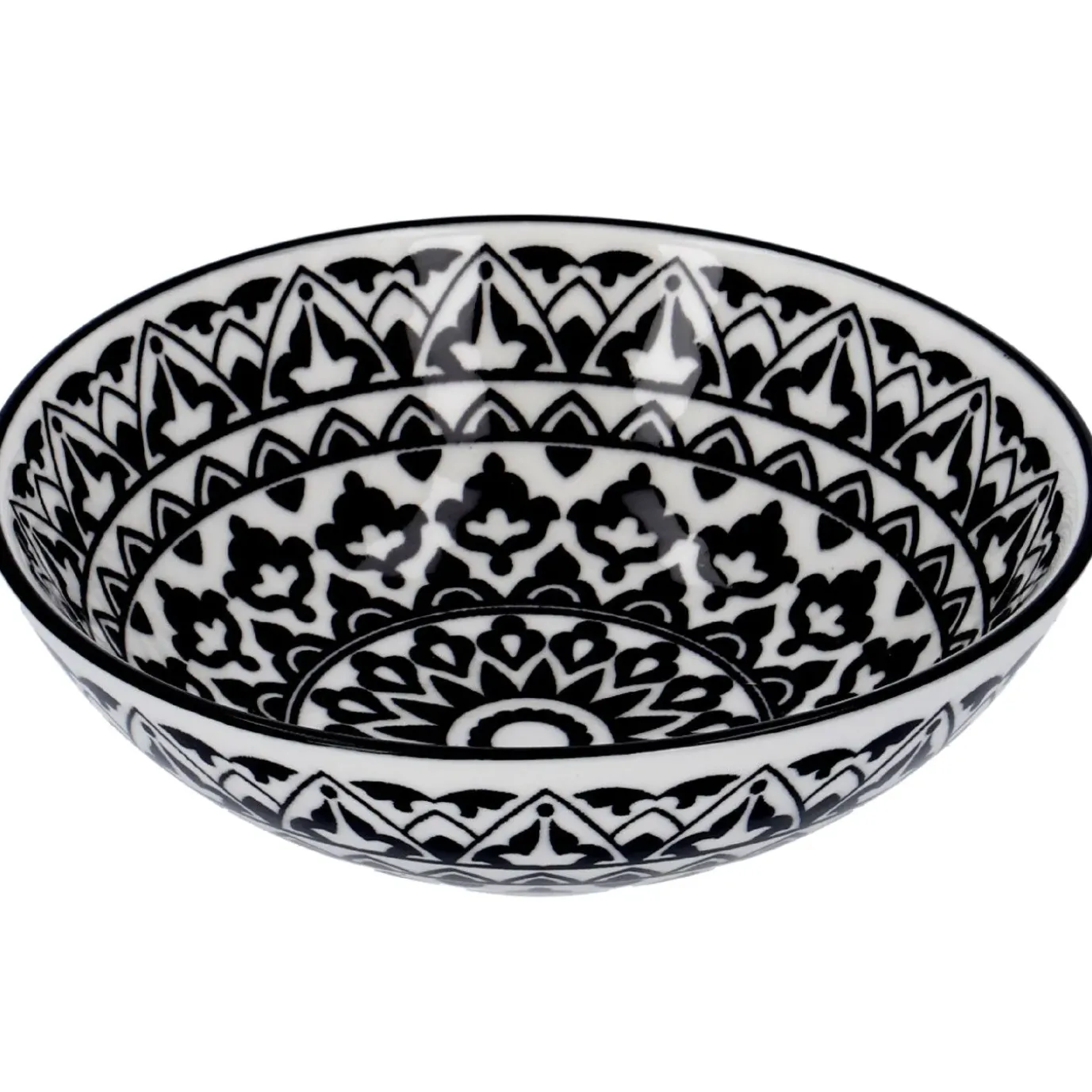 Schale China, Tief, Orient, Schw/wss, 13 Cm