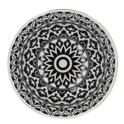 Schale China, Tief, Schwarz/weiß, Goldrand, Orient