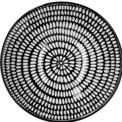 Schale China, Tief, Stäbchen/Kreis, Schw/wss, 13 Cm