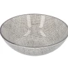 Schale China, Tief, Striche, Dunkelgrau/wss, 13 Cm