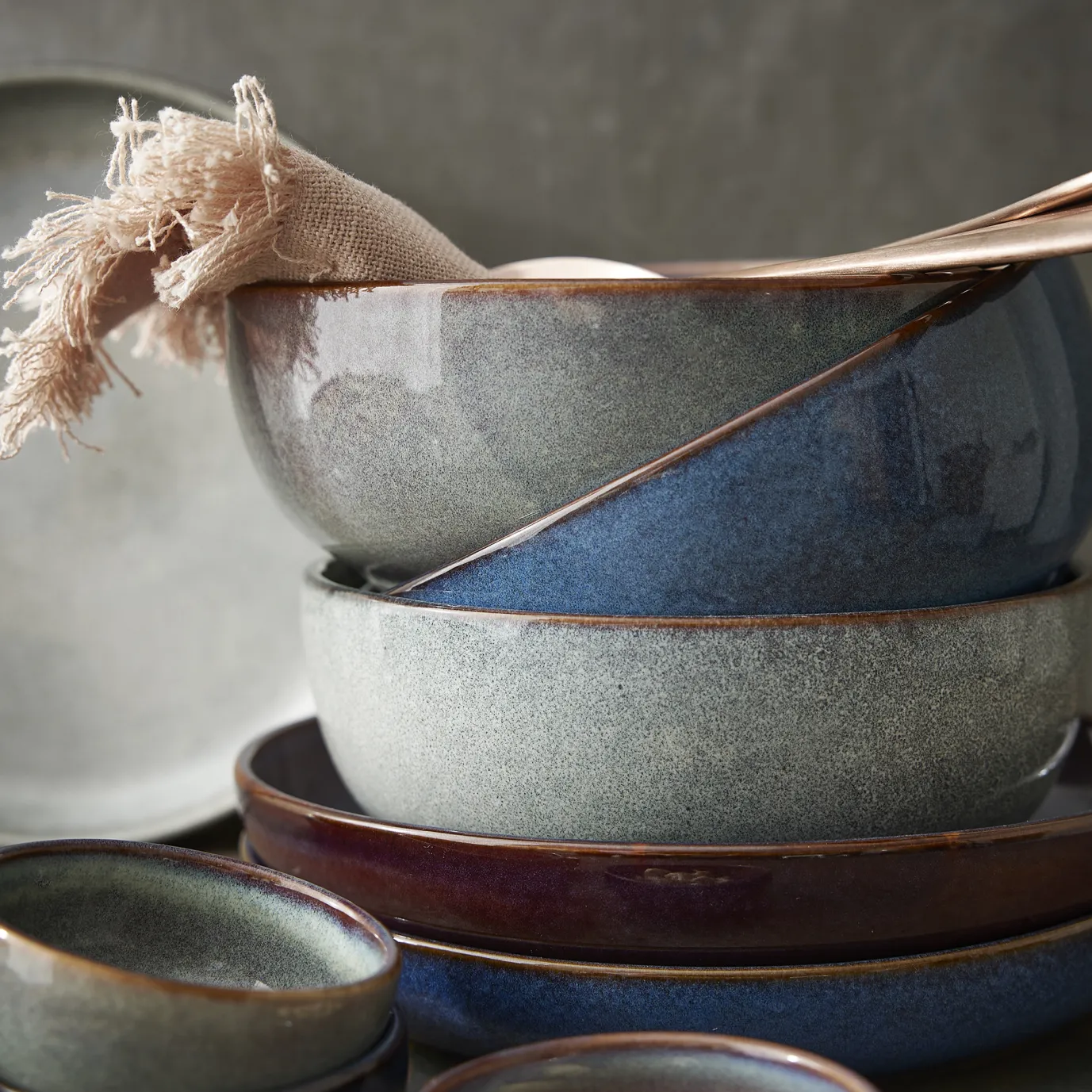 Schale Poke, Blau, 18 Cm