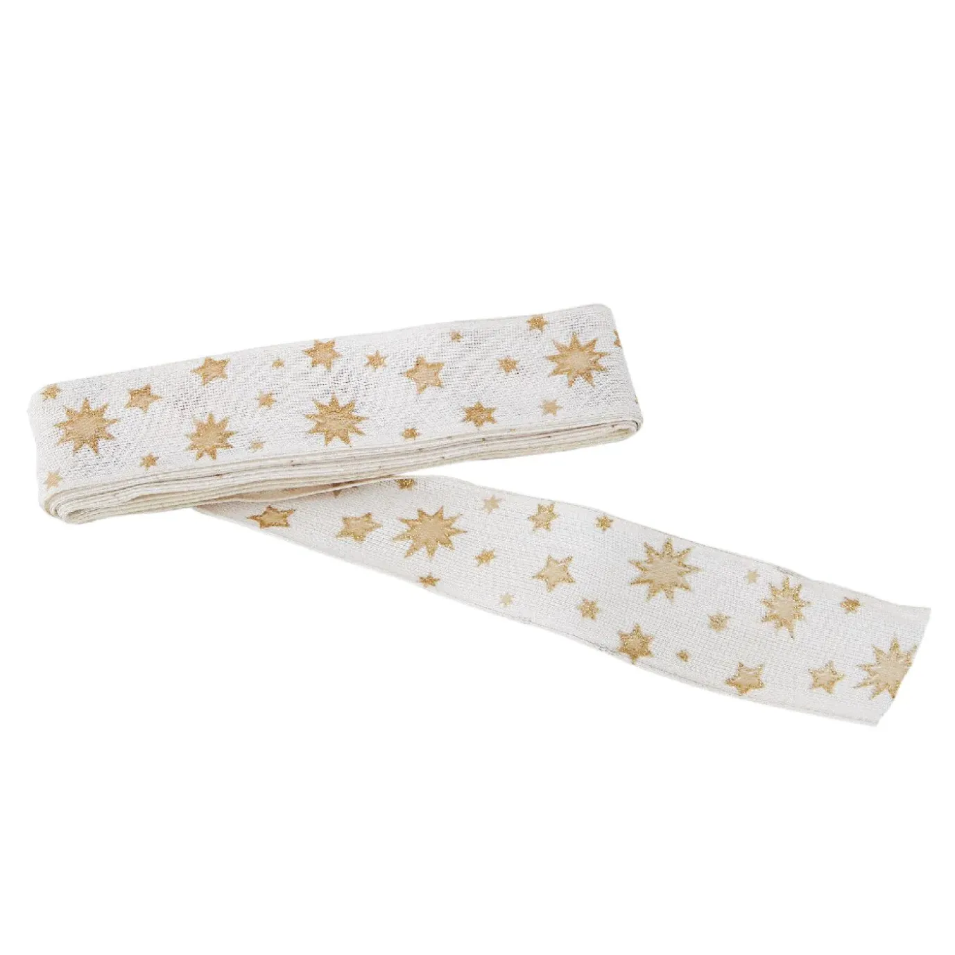 Schleifenband Sterne, Creme/gold, 3 M