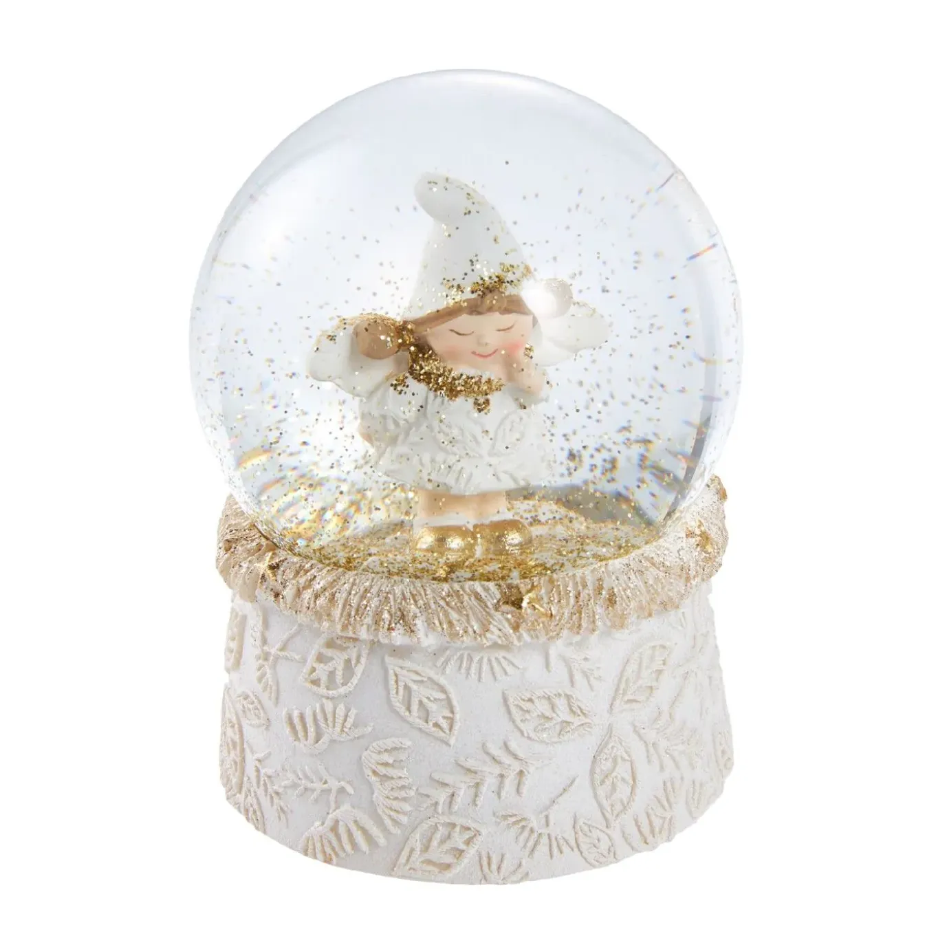 Schneekugel Engel Mit Mütze, Finger, 6.5 X 9 Cm