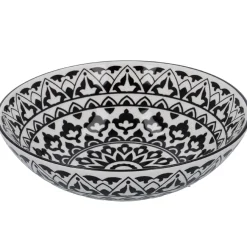Schüssel China, Flach, Orient, Schw/wss, 23 Cm