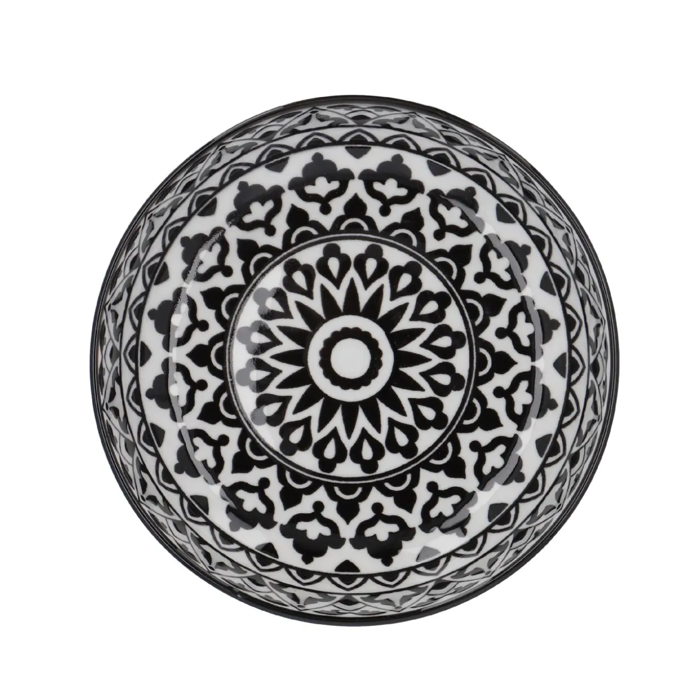 Schüssel China, Flach, Orient, Schw/wss, 23 Cm