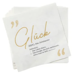 Serviette Glück/gold, 20 Stück