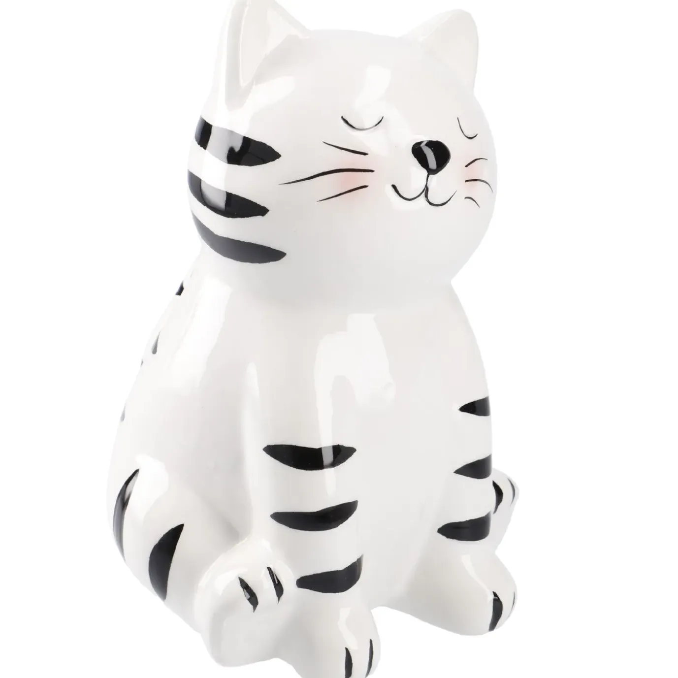 Spardose Katze, Schwarz, 17.5 Cm