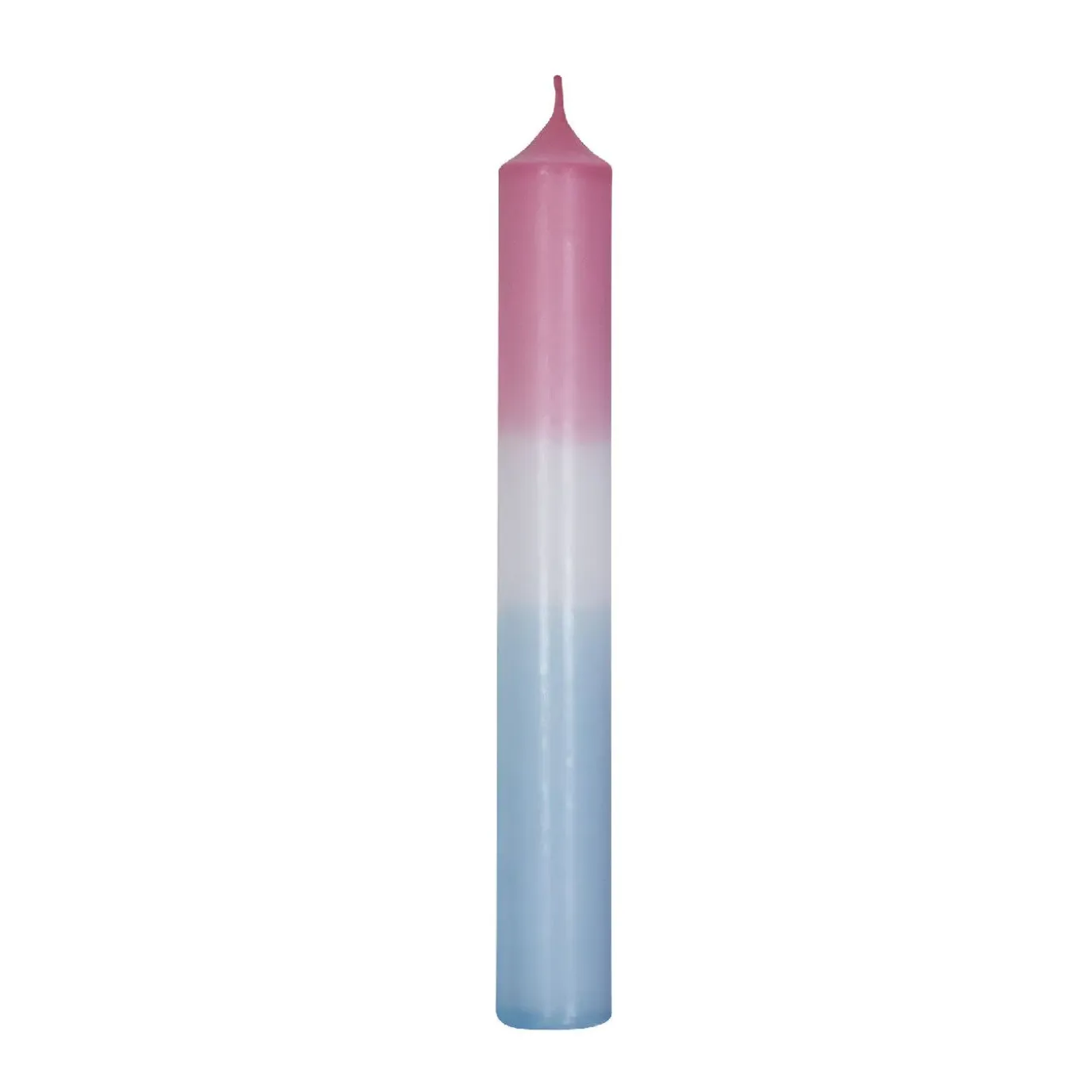 Stabkerze Dip-Dye, Altrosa/eisblau, 18 Cm
