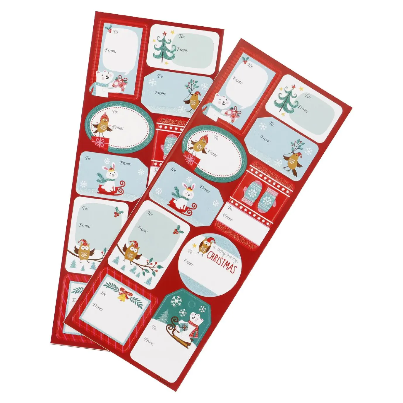 Sticker-Set Xmas, Eisbär/dunkelrot