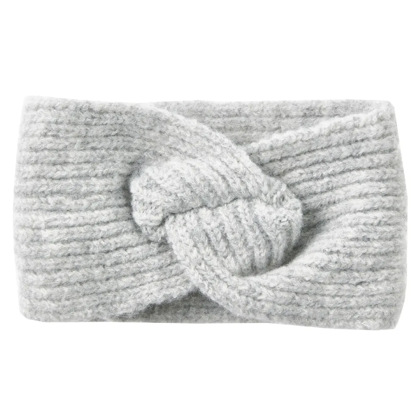 Stirnband Melange Mit Knoten, Hellgrau