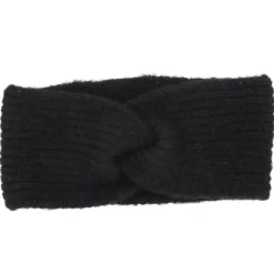 Stirnband Melange Mit Knoten, Schwarz
