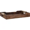 Tablett Mit Seilgriff, Braun, 29.5 X 19.5 Cm