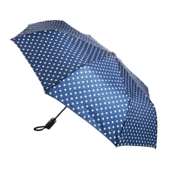 Taschenschirm Punkte, Blau/weiß