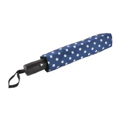 Taschenschirm Punkte, Blau/weiß