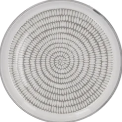 Teller China, Stäbchen/Kreis, Dunkelgrau/wss, 16.5 Cm