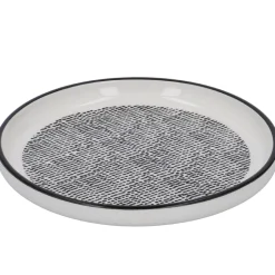 Teller China, Striche, Schw/wss, 16.5 Cm