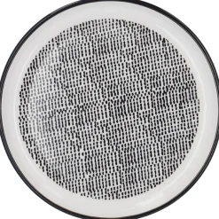 Teller China, Striche, Schw/wss, 16.5 Cm