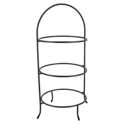 Tellerständer 3 Ringe, Schwarz, 45 Cm