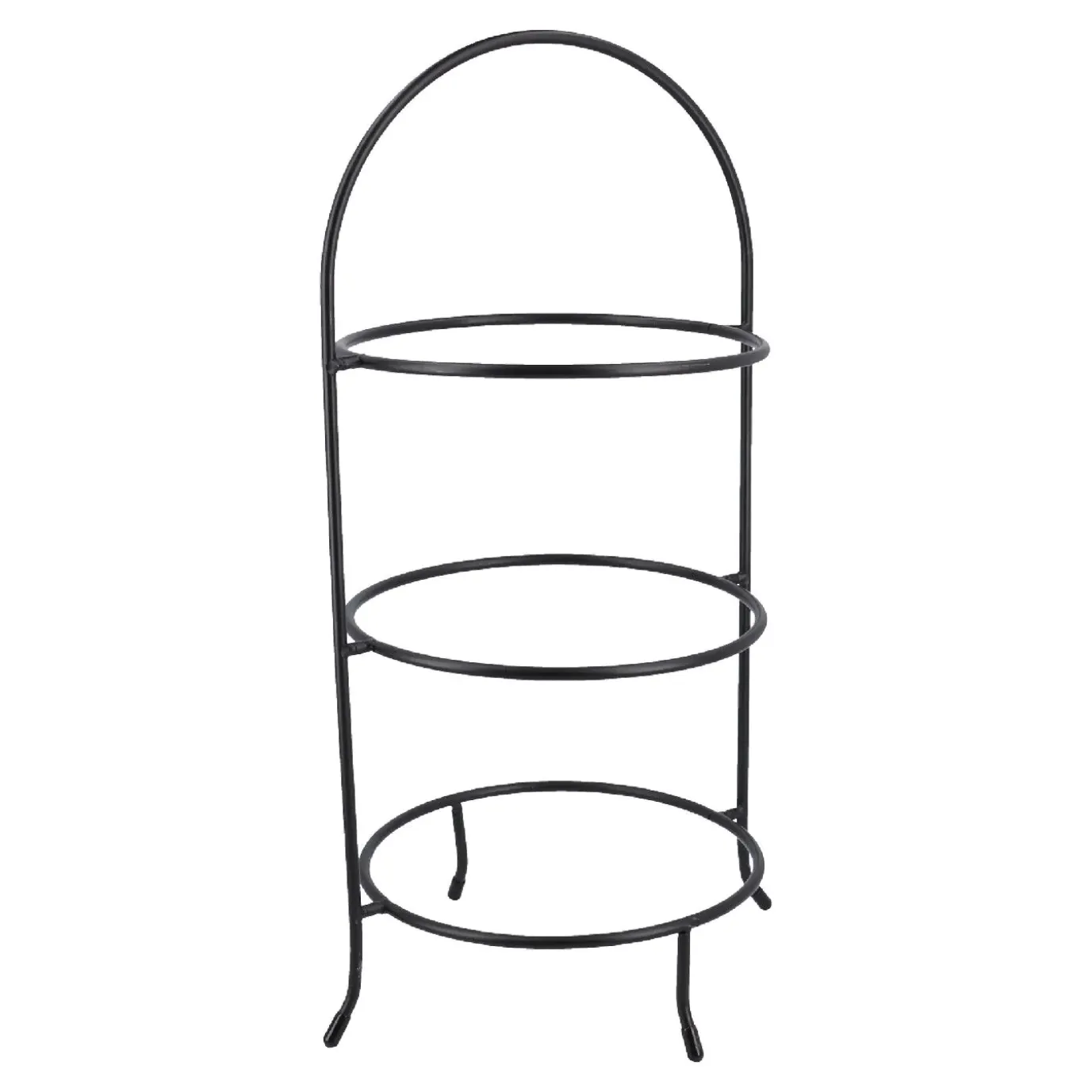 Tellerständer 3 Ringe, Schwarz, 45 Cm
