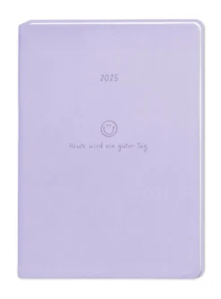 Terminplaner Lederlook, 2025, Flieder