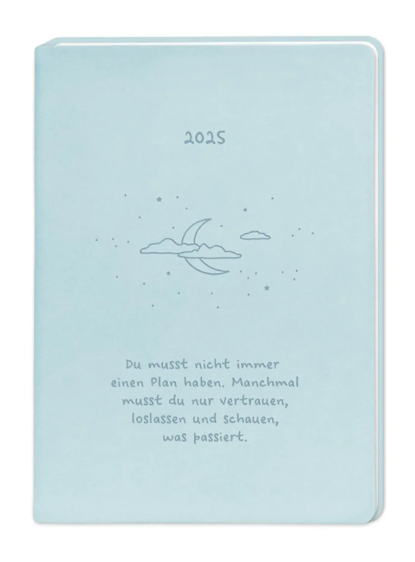 Terminplaner Lederlook, 2025, Hellblau