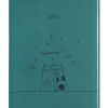 Terminplaner Lederlook, 2025, Petrol