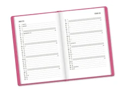 Terminplaner Lederlook, 2025, Pink