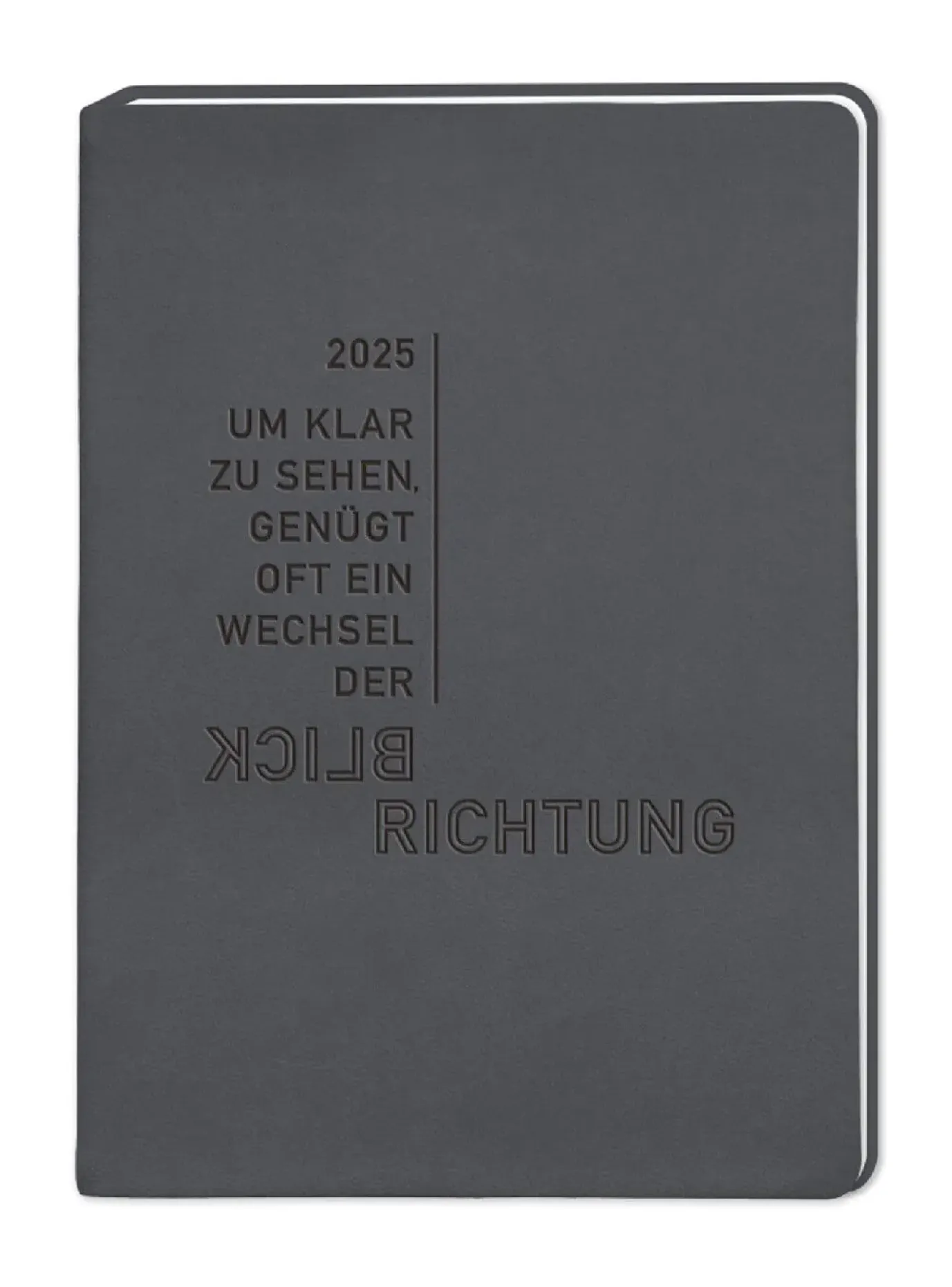 Terminplaner Lederlook, 2025, Schwarz