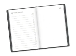 Terminplaner Lederlook, 2025, Schwarz
