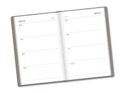 Terminplaner Lederlook, 2025, Taupe